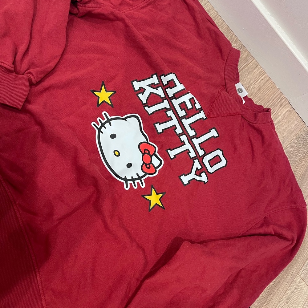 Hello Kitty Red women Sweatshirt with Yellow Star Accents